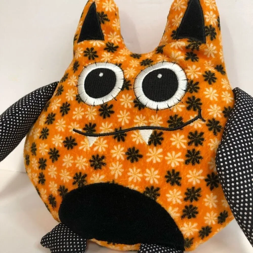 ganz bellapops bat plush stuffed animal hw10667‎ halloween black orange vampire